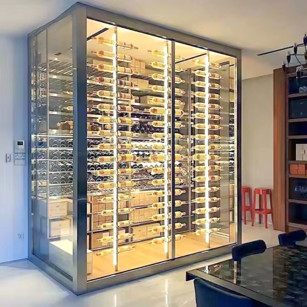 Storage & Organization - Wohnzimmer Bodenlanger Weinregal-Display Moderner Weinschrank Bar