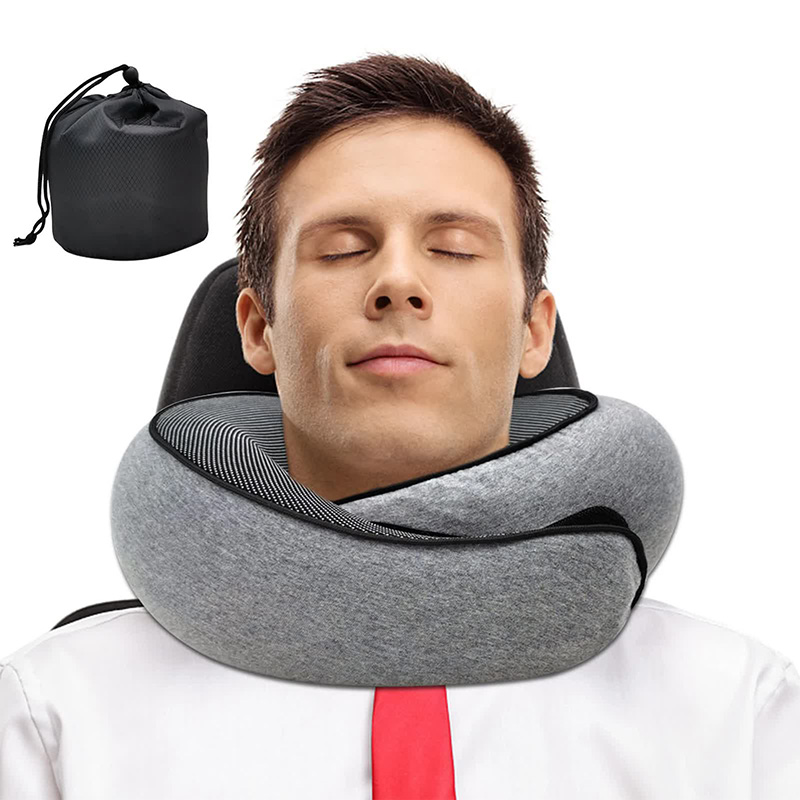 Anti Snore Contour Pillow - Reise-Nackenkissen, Memory-Schaum, U-förmiges Kissen, Schnecken-Stil, Reise-Nackenstütze,
