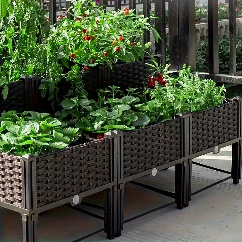 Bedding - Garten-Hochbeet, Erhöhter Blumen-Pflanzkasten mit Selbstbewässerungssystem und