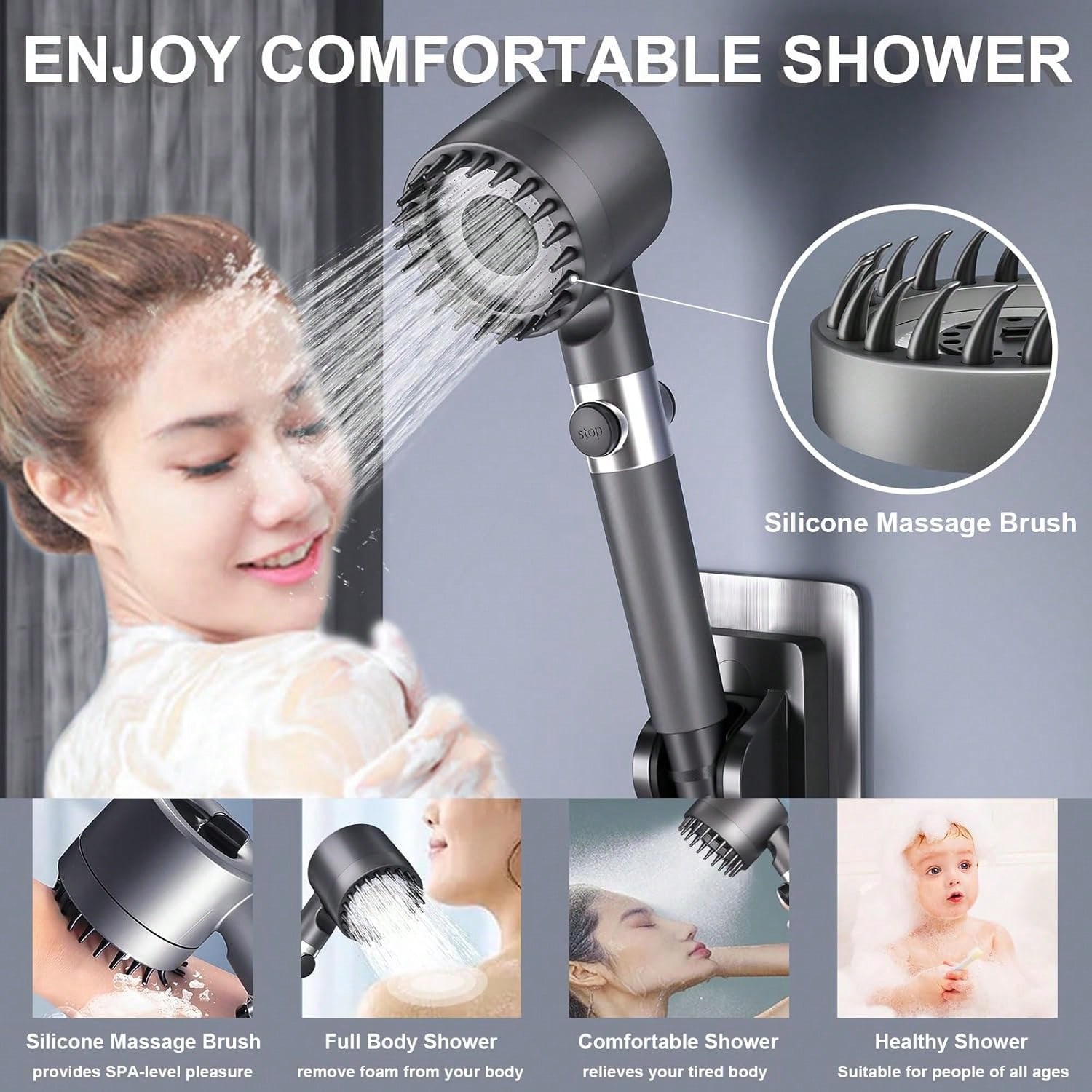 Hochdruck-Handbrause mit 5 Fil – High Pressure Shower Head Handheld Bewertung und Preis