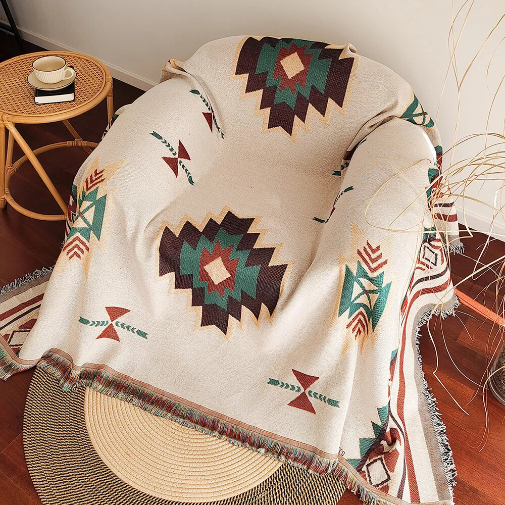 Übergroße Boho-Aztekendecke mi – Boho Throw Blanket Fringe Bewertung und Preis